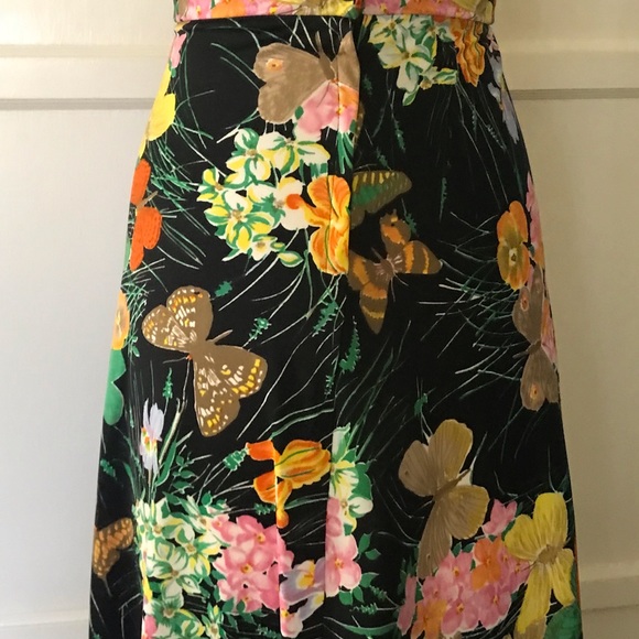 WOW MCM maxi butterfly bright print skirt primary colors BoHo, Garden party - Picture 7 of 10